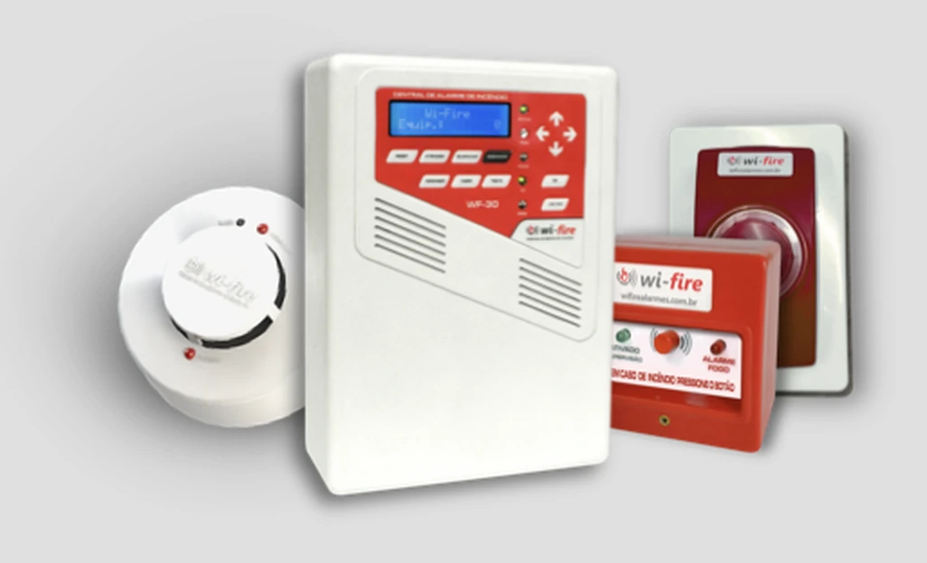 Central WF-300, detector de fumaça, acionador manual e sirene sem fio Wi-Fire